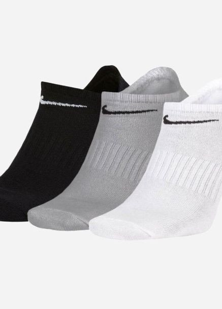 Шкарпетки U NK EVERYDAY LTWT NS 3PR чорний, білий, сірий unisex 34-38 Nike (261766218)