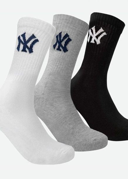 Шкарпетки 3 pk Crew чорний, білий, сірий unisex 31-34 New York Yankees (261766459)