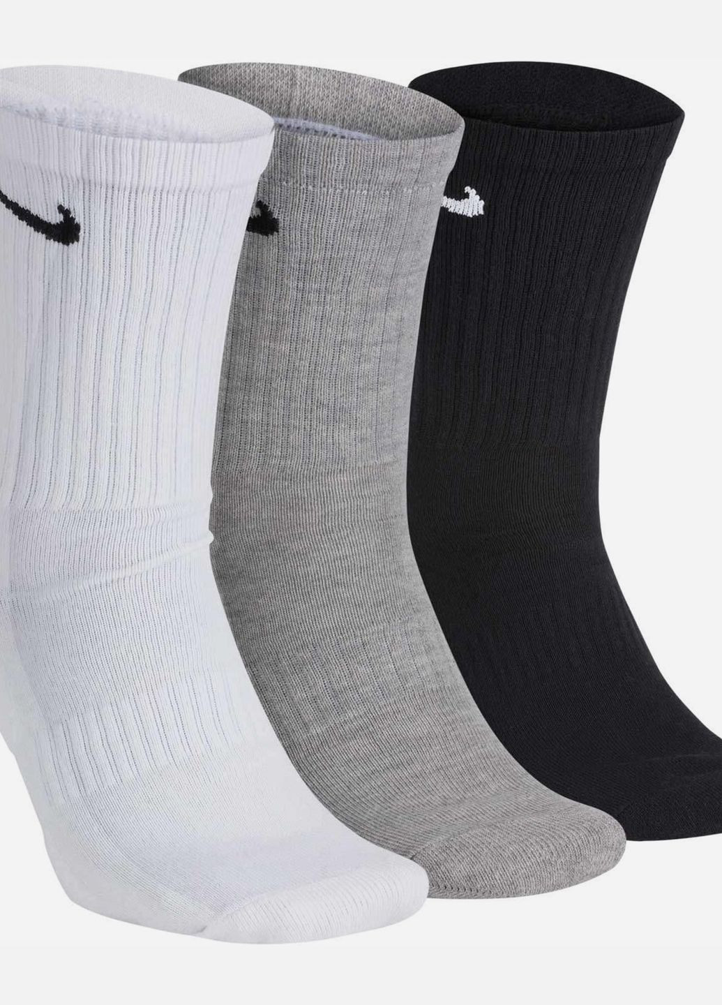 Шкарпетки U NK EVERYDAY CUSH CREW 3PR чорний, білий, сірий unisex 34-38 Nike (261766238)