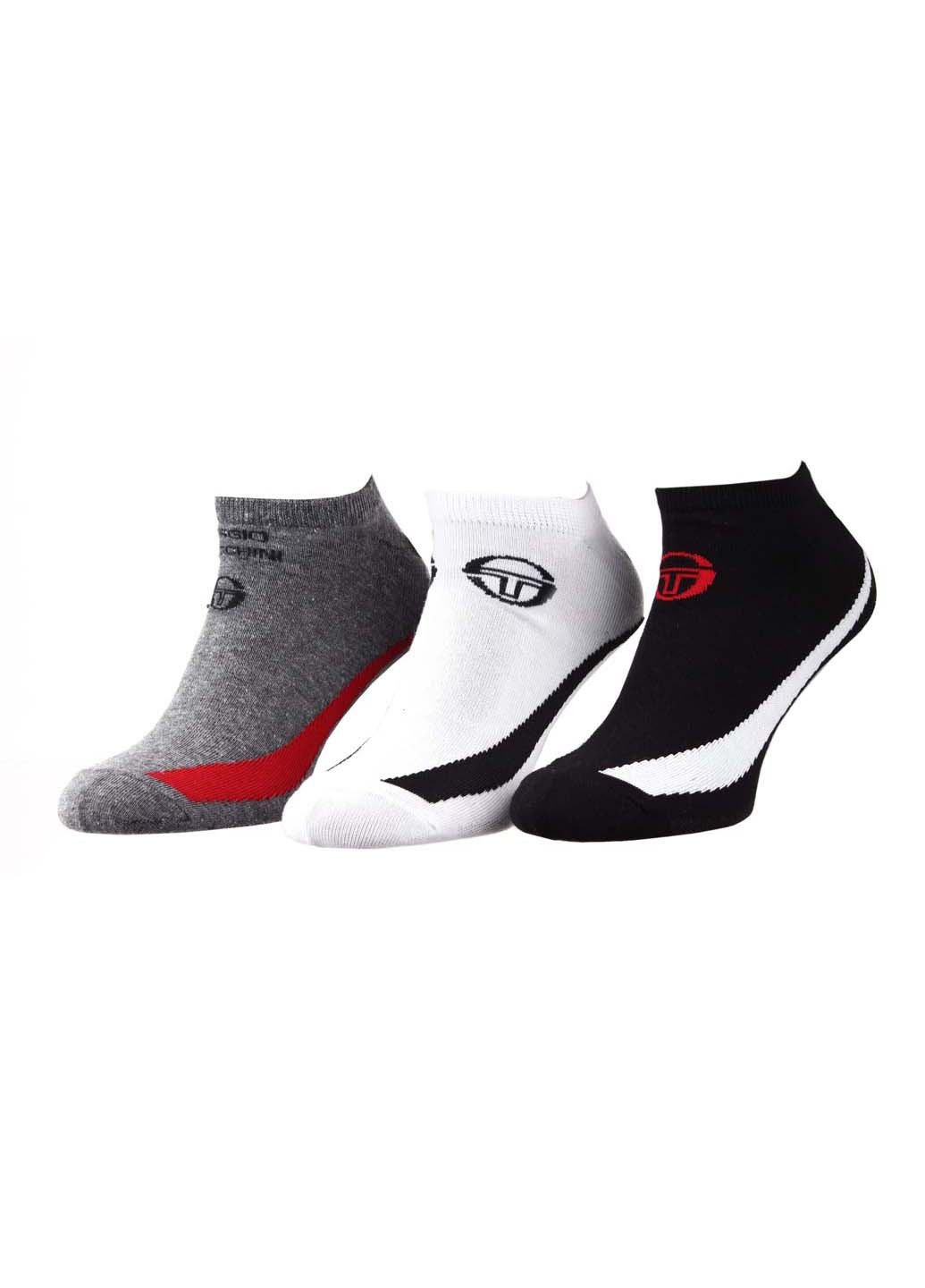 Шкарпетки 3-pack чорний, білий, сірий unisex 39-42 Sergio Tacchini (261765799)
