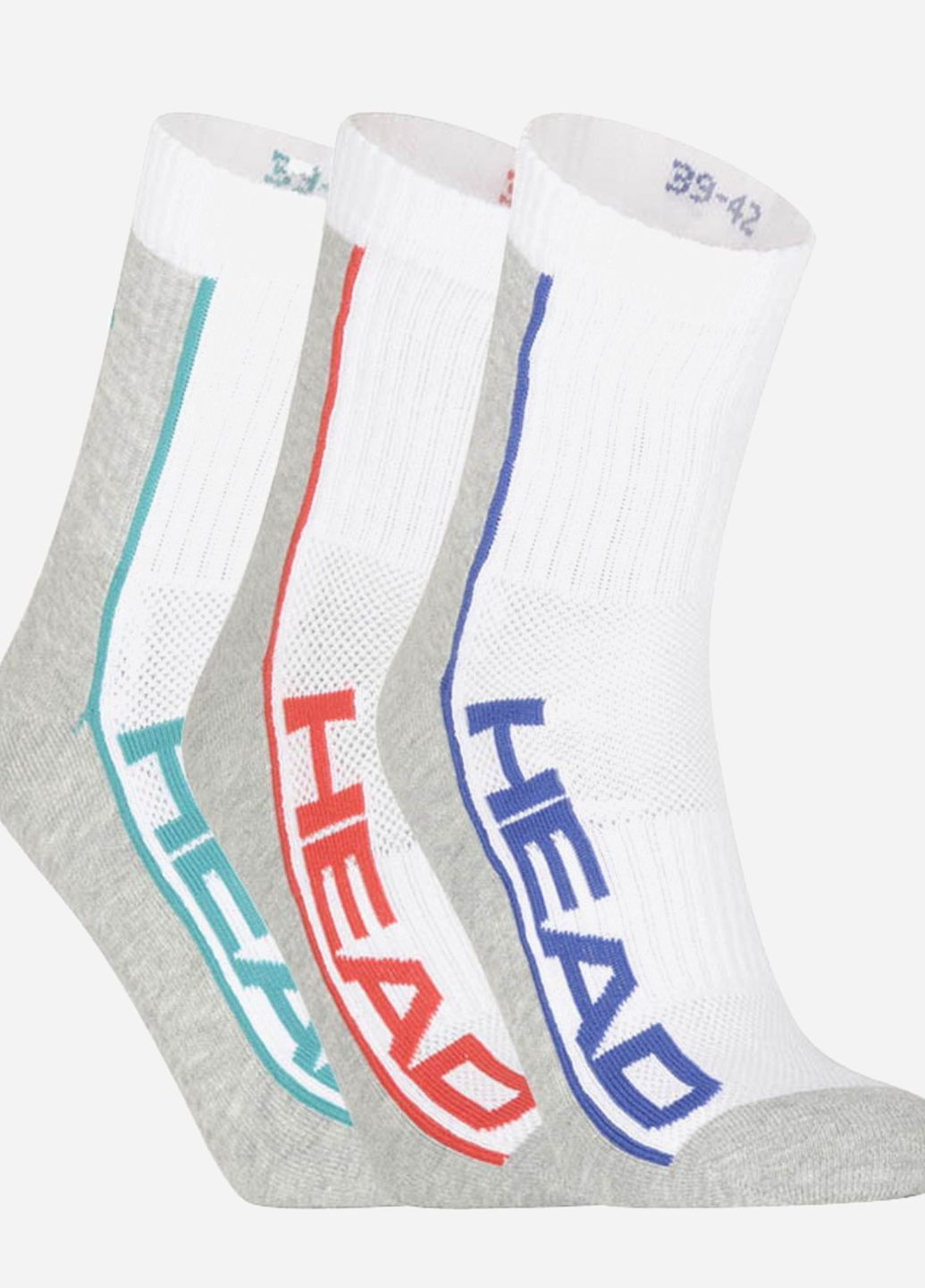 Білі шкарпетки performance short crew 3p unisex білий, сірий, мультиколор unisex 35-38 Head (261766008)
