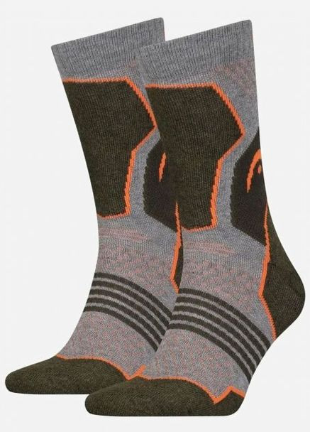 Серые носки hiking crew 2p unisex серый, зеленый unisex 35-38 Head (261766015)