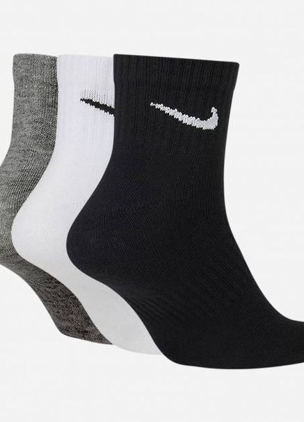 Шкарпетки U NK EVERYDAY LTWT ANKLE 3PR чорний, білий, сірий unisex 34-38 Nike (261766208)