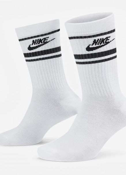 Шкарпетки U NK NSW EVERYDAY ESSENTIAL CR 3PR білий, чорний unisex 46-50 Nike (261766225)