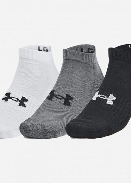 Шкарпетки UA Core Low Cut 3pk чорний, сірий, білий unisex 42-47 Under Armour (261766549)