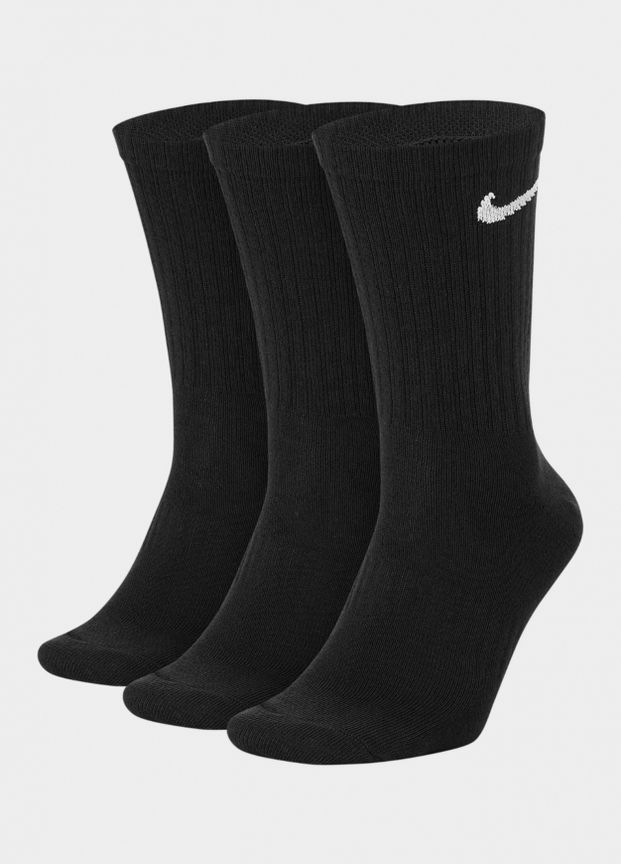 Шкарпетки U NK EVERYDAY LTWT CREW 3PR чорний unisex 34-38 Nike (261766250)
