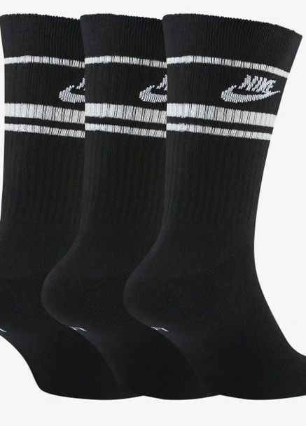 Шкарпетки U NK CREW NSW ESSENTIAL STRIPE 3PR чорний unisex 34-38 Nike (261766254)