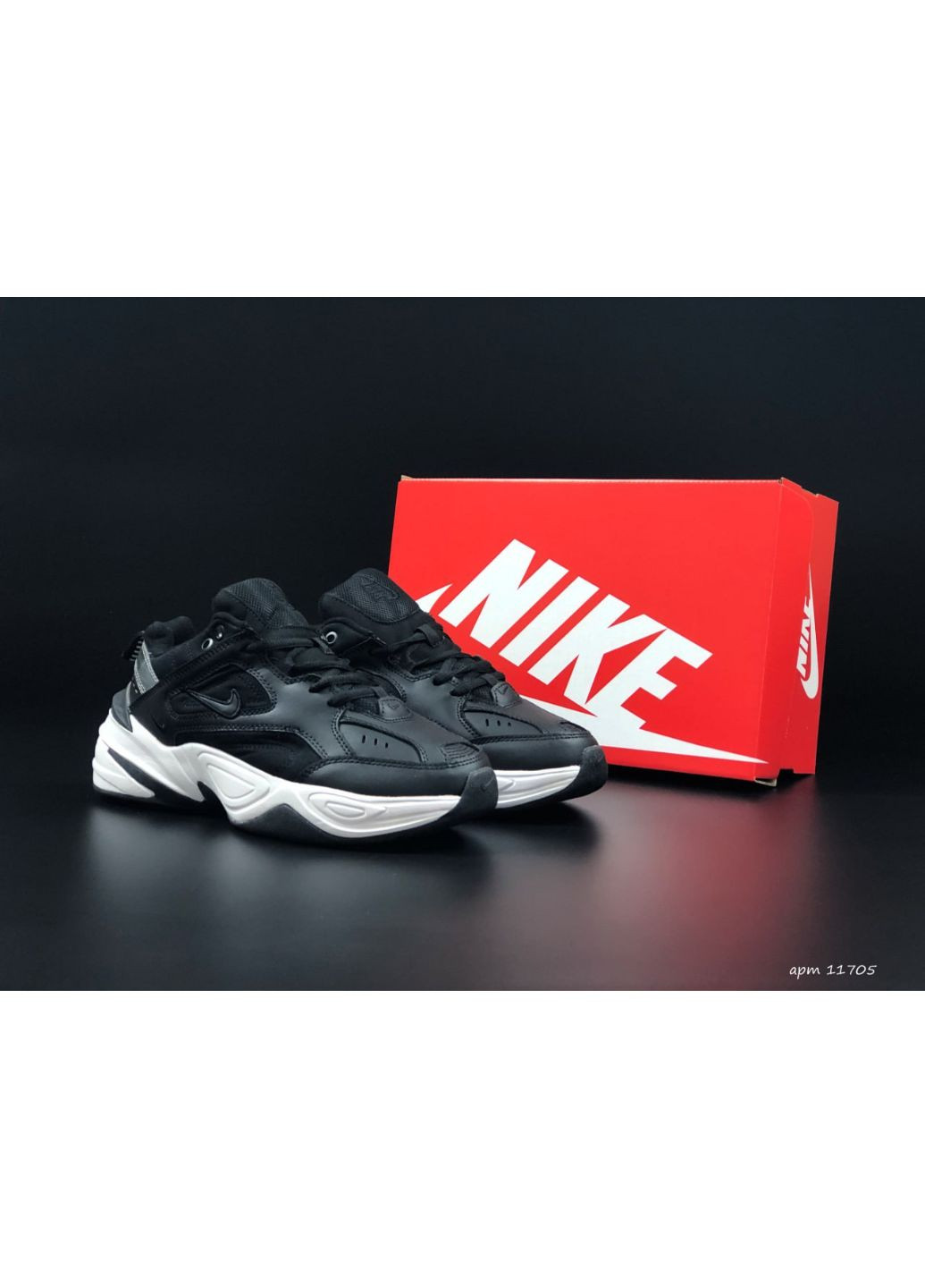 Черно-белые демисезонные женские кроссовки черные с белым серым «no name» Nike M2k Tekno