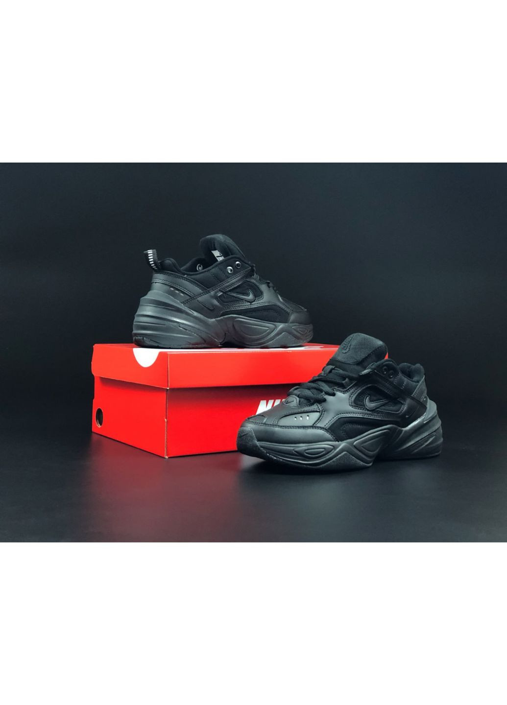 Чорні осінні жіночі кросівки чорні «no name» Nike M2k Tekno