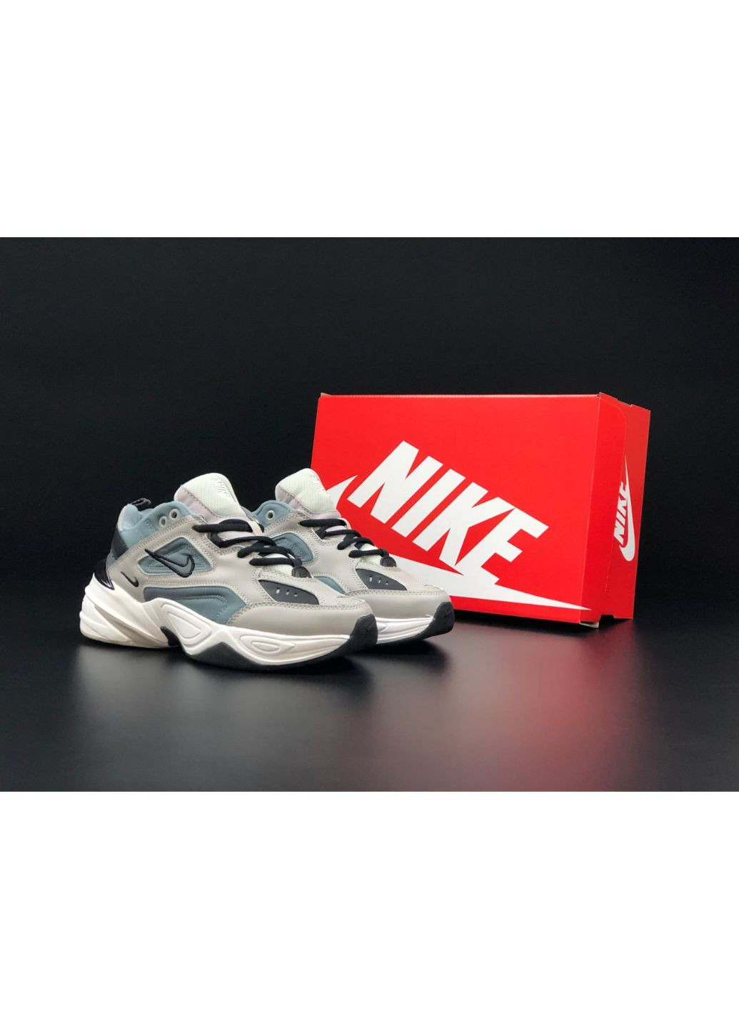 Серые демисезонные женские кроссовки серые «no name» Nike M2k Tekno