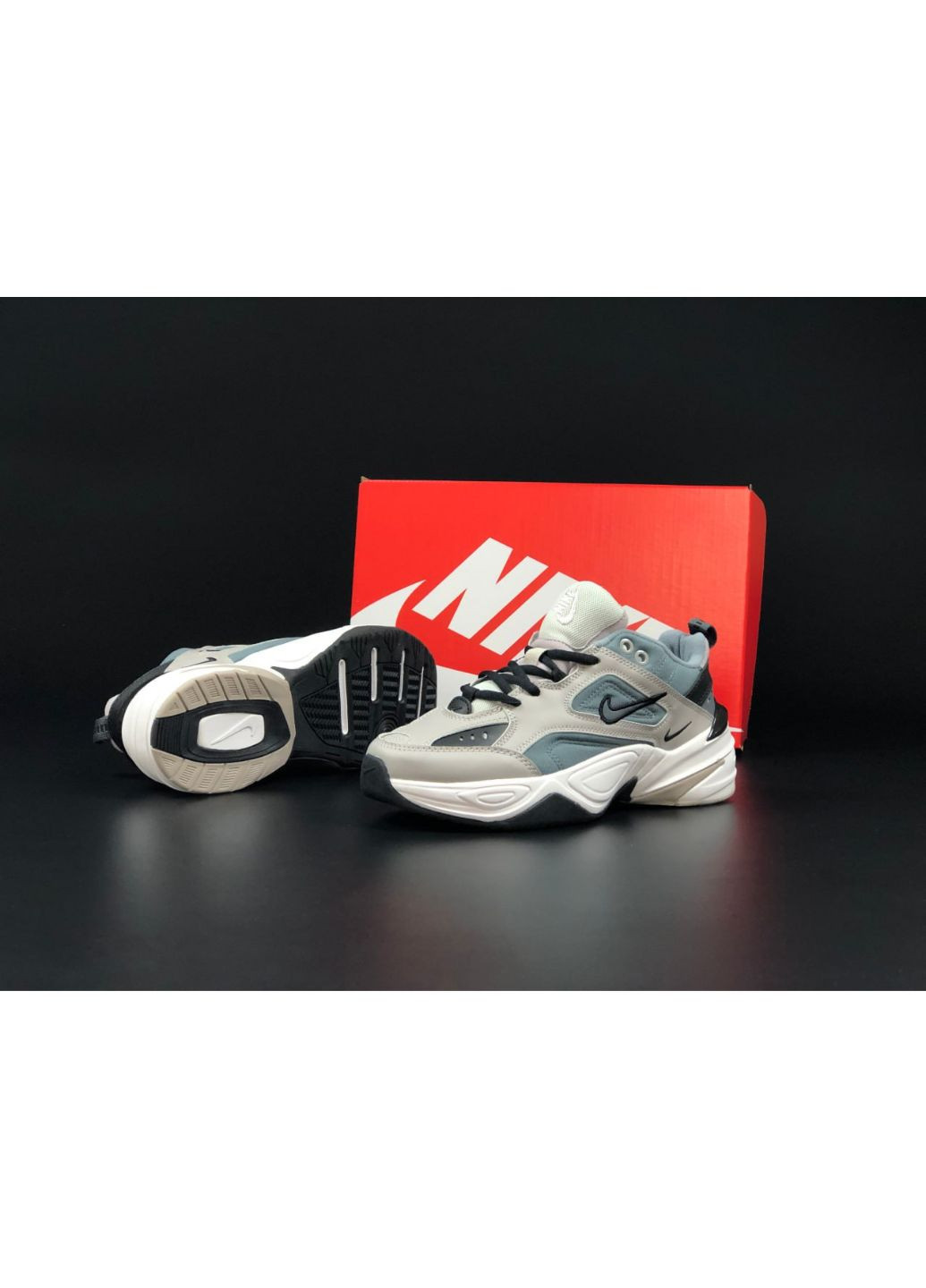Серые демисезонные женские кроссовки серые «no name» Nike M2k Tekno