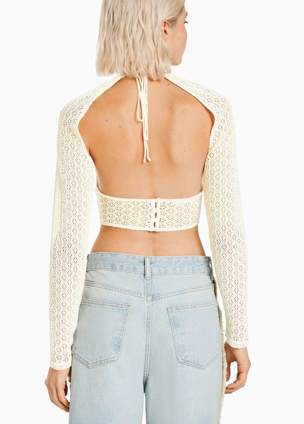 Молочный летний свитер Bershka