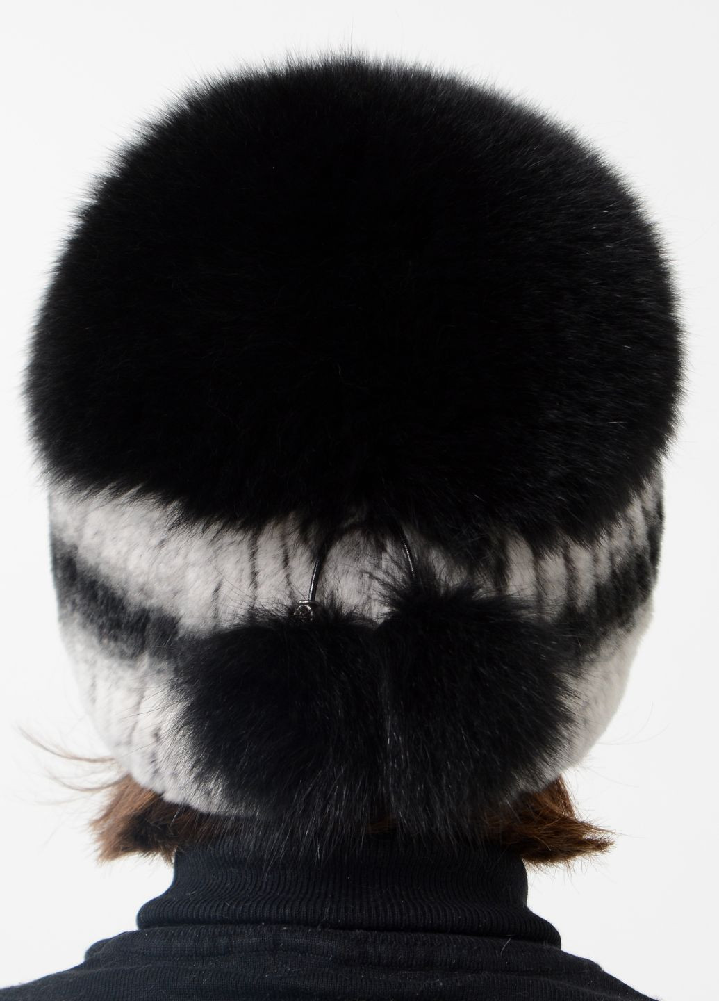 В'язана хутряна шапка з хутра кролика Меховой Стиль Бубон (260737245)
