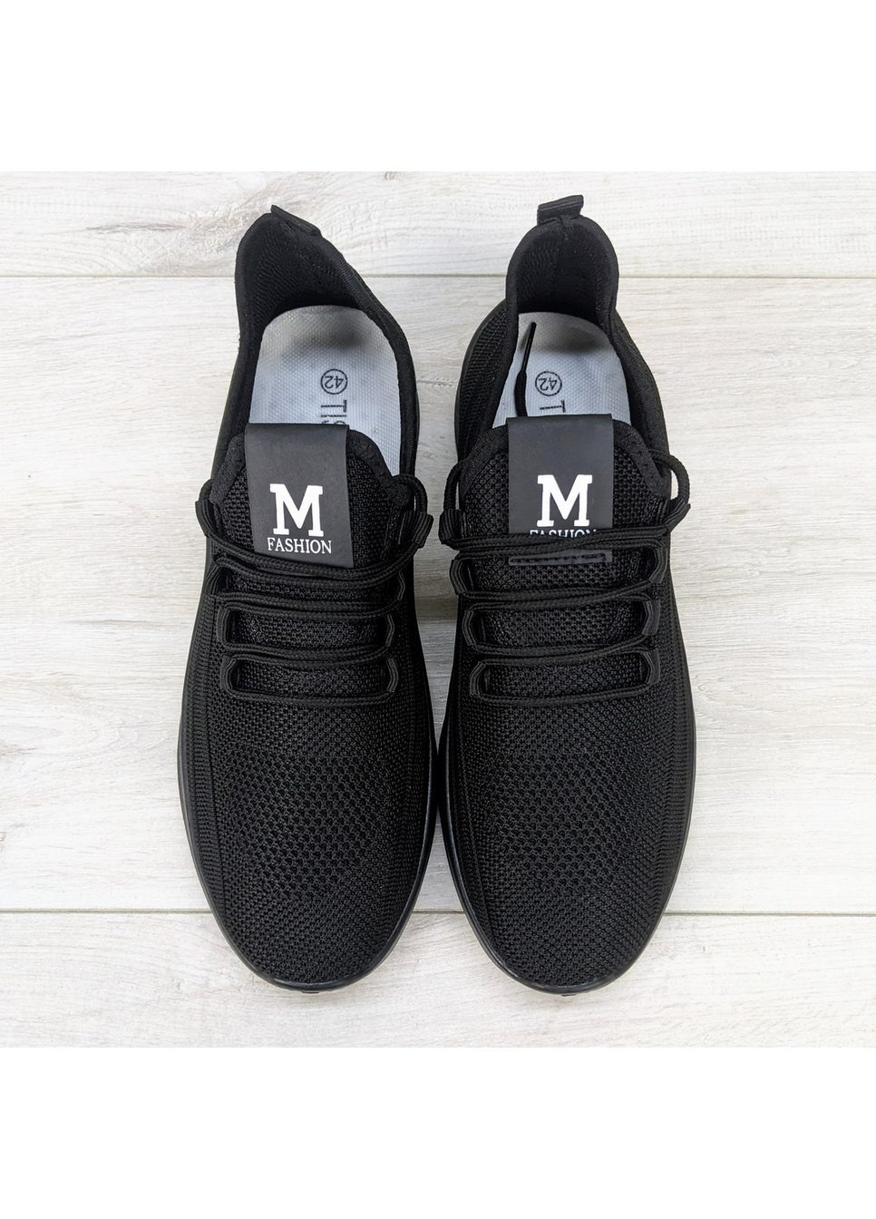 Чорні Осінні кросівки чоловічі чорні текстильні Tismel