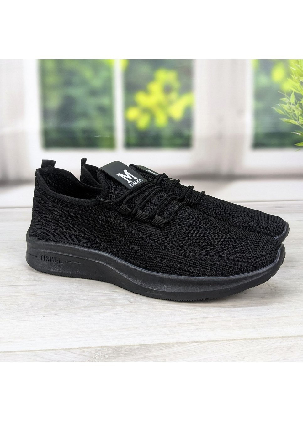 Чорні Осінні кросівки чоловічі чорні текстильні Tismel