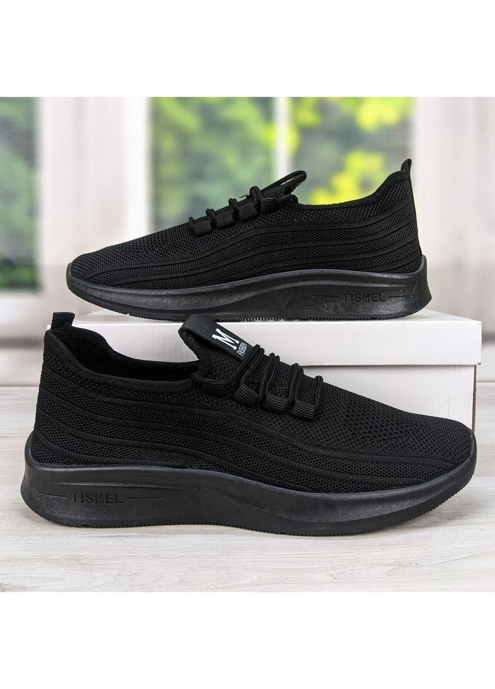Чорні Осінні кросівки чоловічі чорні текстильні Tismel