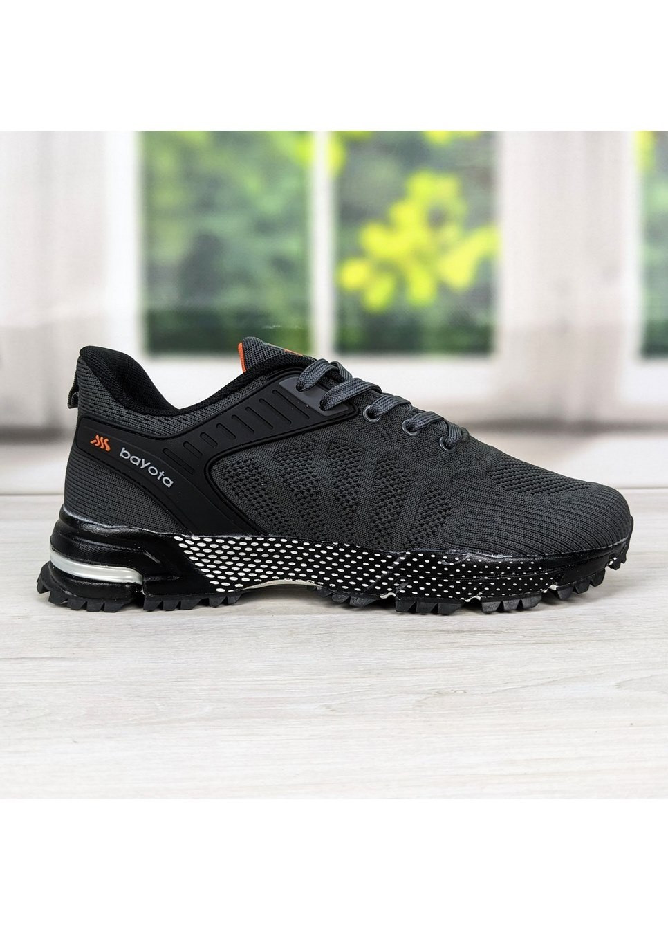 Серые демисезонные кроссовки мужские текстильные на пенковой подошве Bayota