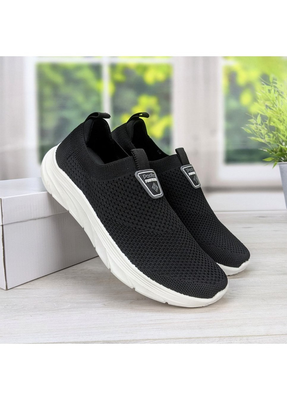 Черные демисезонные кроссовки мокасины мужские текстильные Paolla