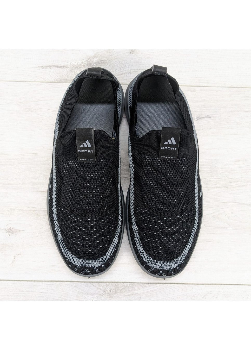 Черные демисезонные кроссовки мокасины мужские текстильные Paolla