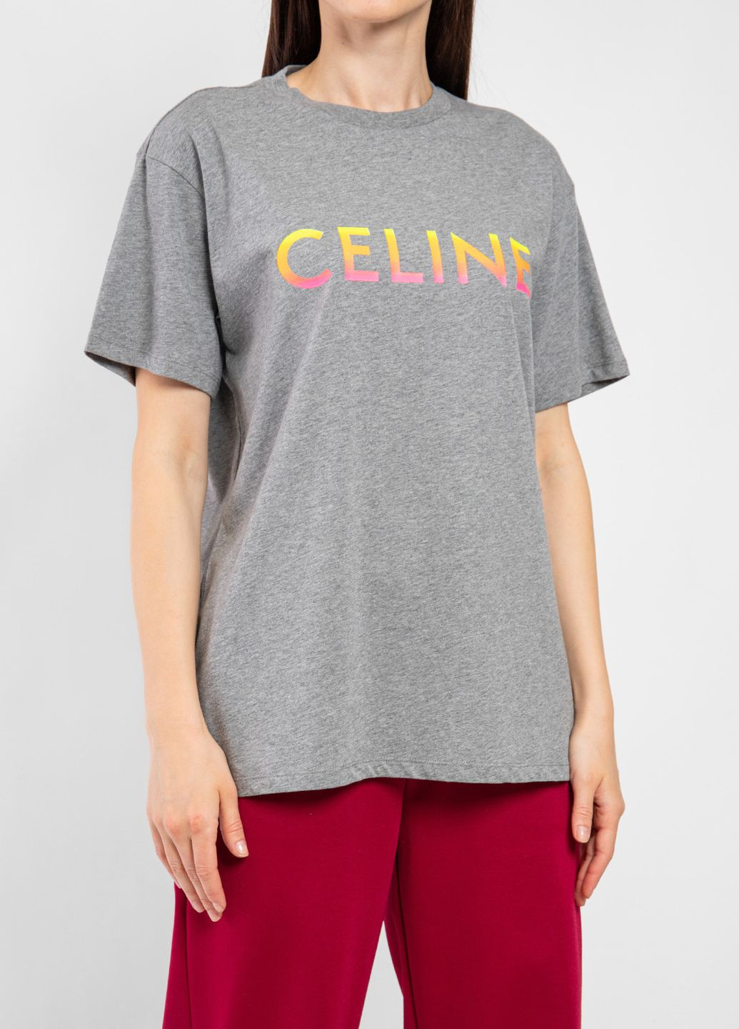 Сіра літня футболка Celine