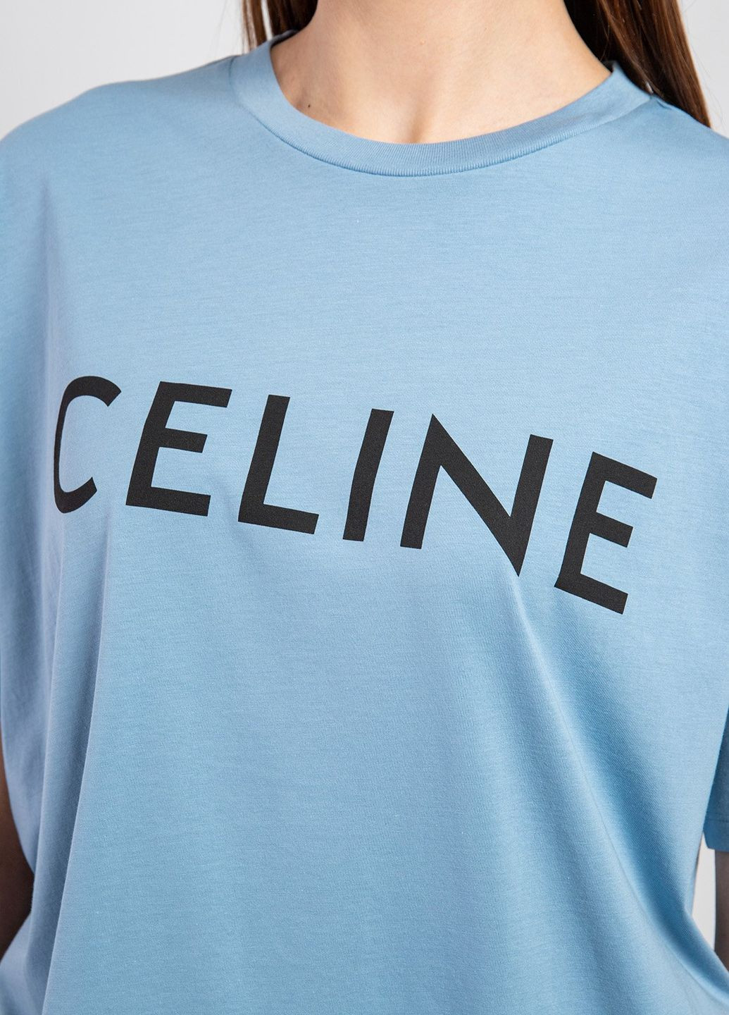 Блакитна літня футболка Celine
