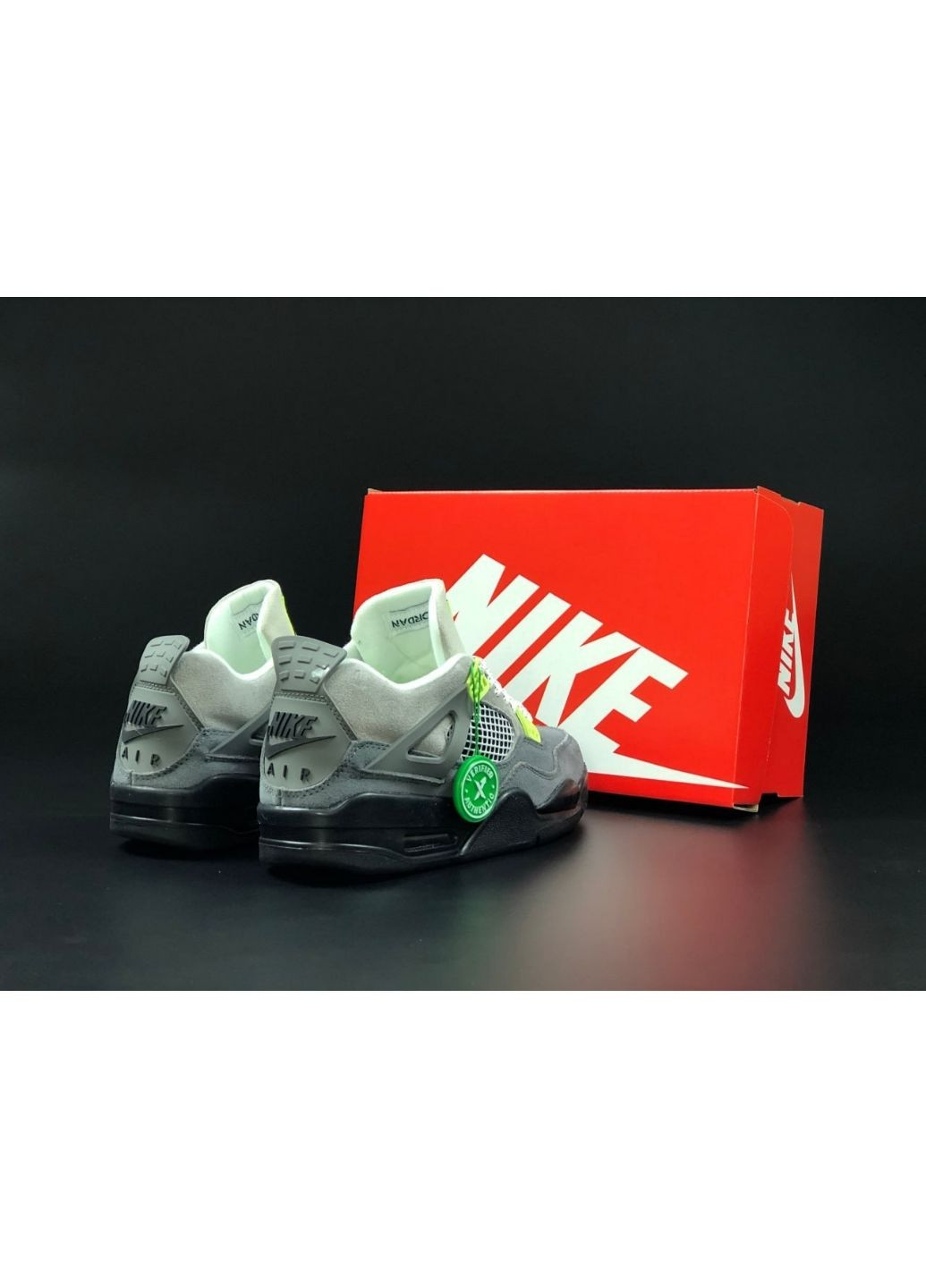 Сірі Осінні чоловічі кросівки сірі «no name» Nike Air Jordan 4 Retro