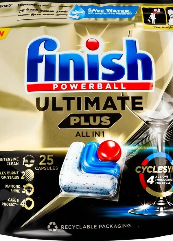Капсули для миття посуду ultimate plus all in 1 25 шт Finish (260791771)