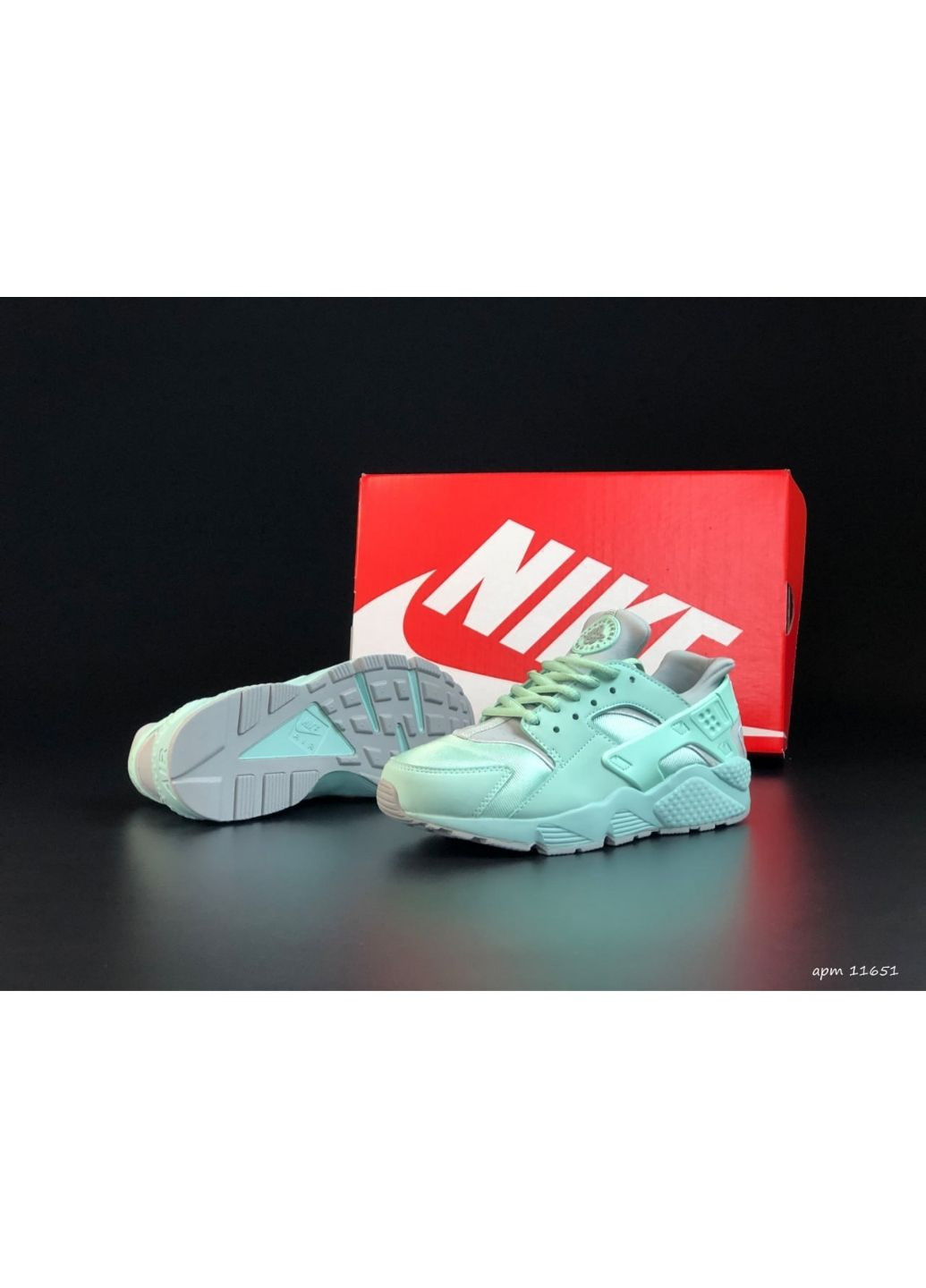 Мятные демисезонные женские кроссовки мятные «no name» Nike Huarache