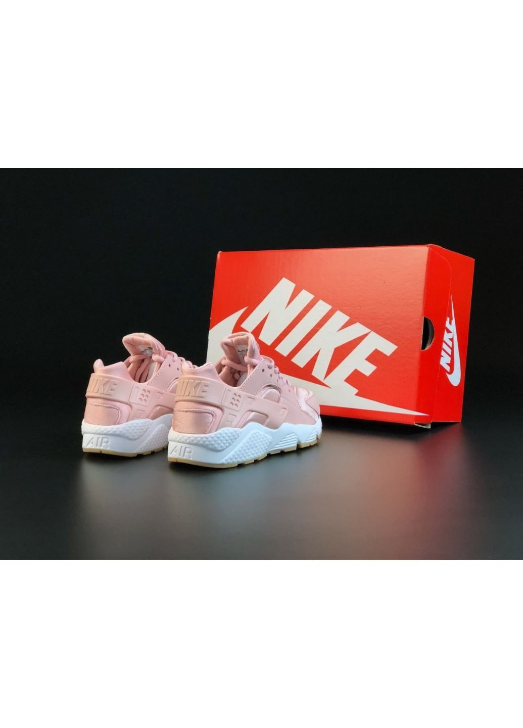 Рожеві осінні жіноічі кросівки рожеві з білим «no name» Nike Huarache