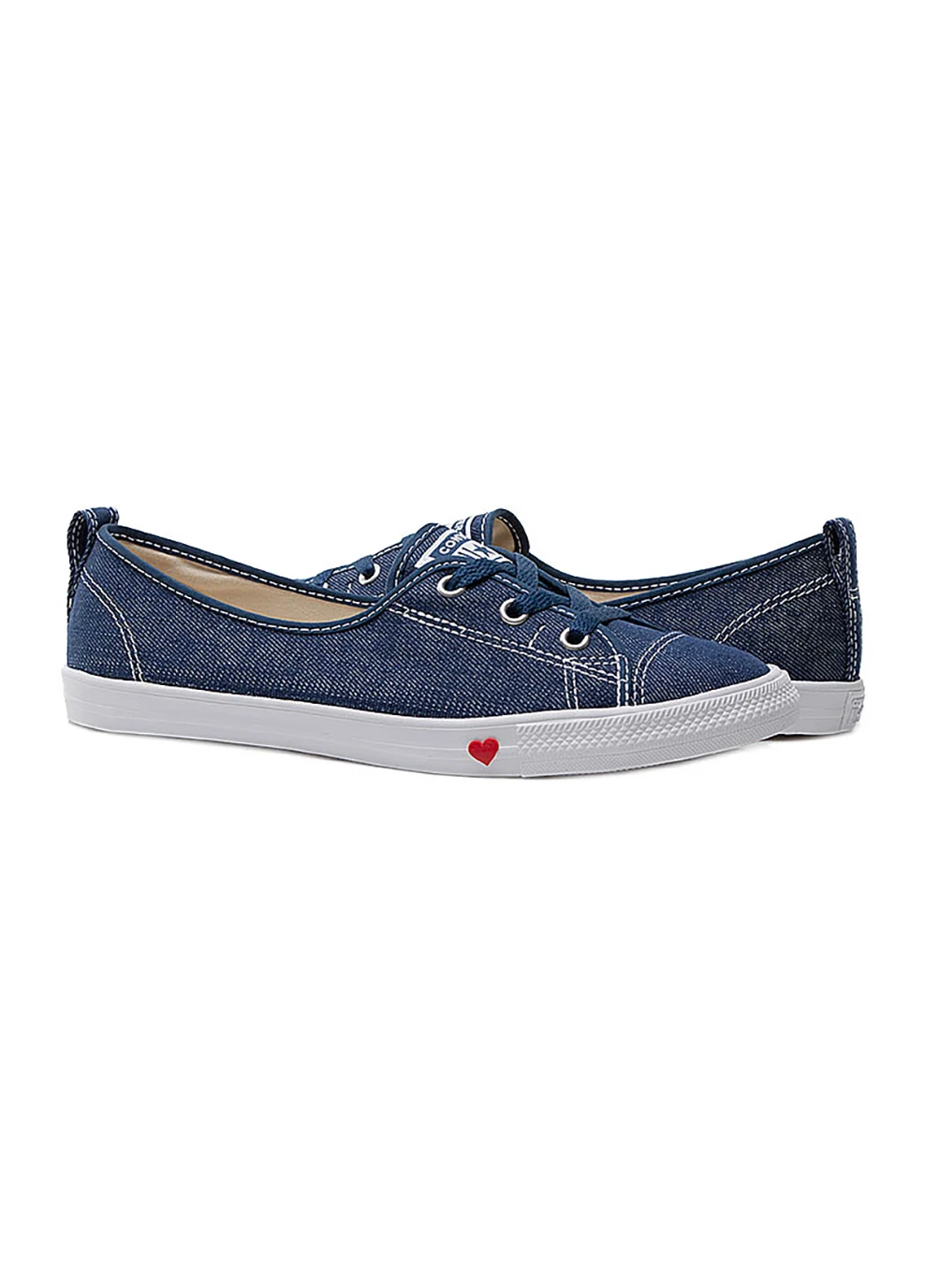 Синие женские кеды ctas ballet lace slip indigo/white синий Converse
