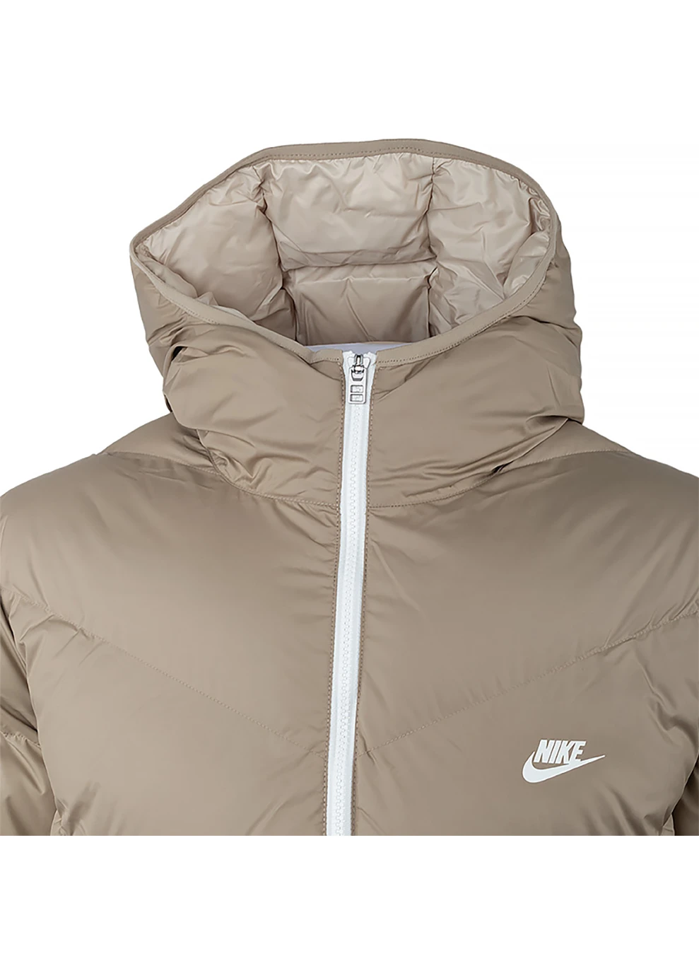 Бежевая демисезонная мужская куртка m nk sf wr pl-fld hd parka бежевый l (dr9609-247 l) Nike
