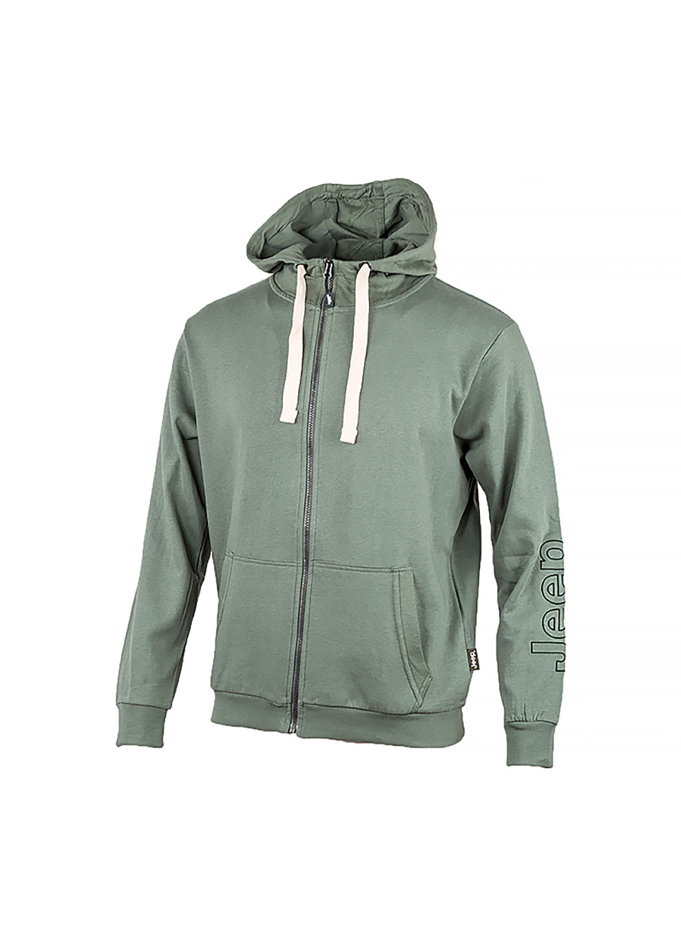 Чоловіча Толстовка HOODED SWEATSHIRT FULL ZIP Sleeve Embroidery Хакі Jeep (260795714)