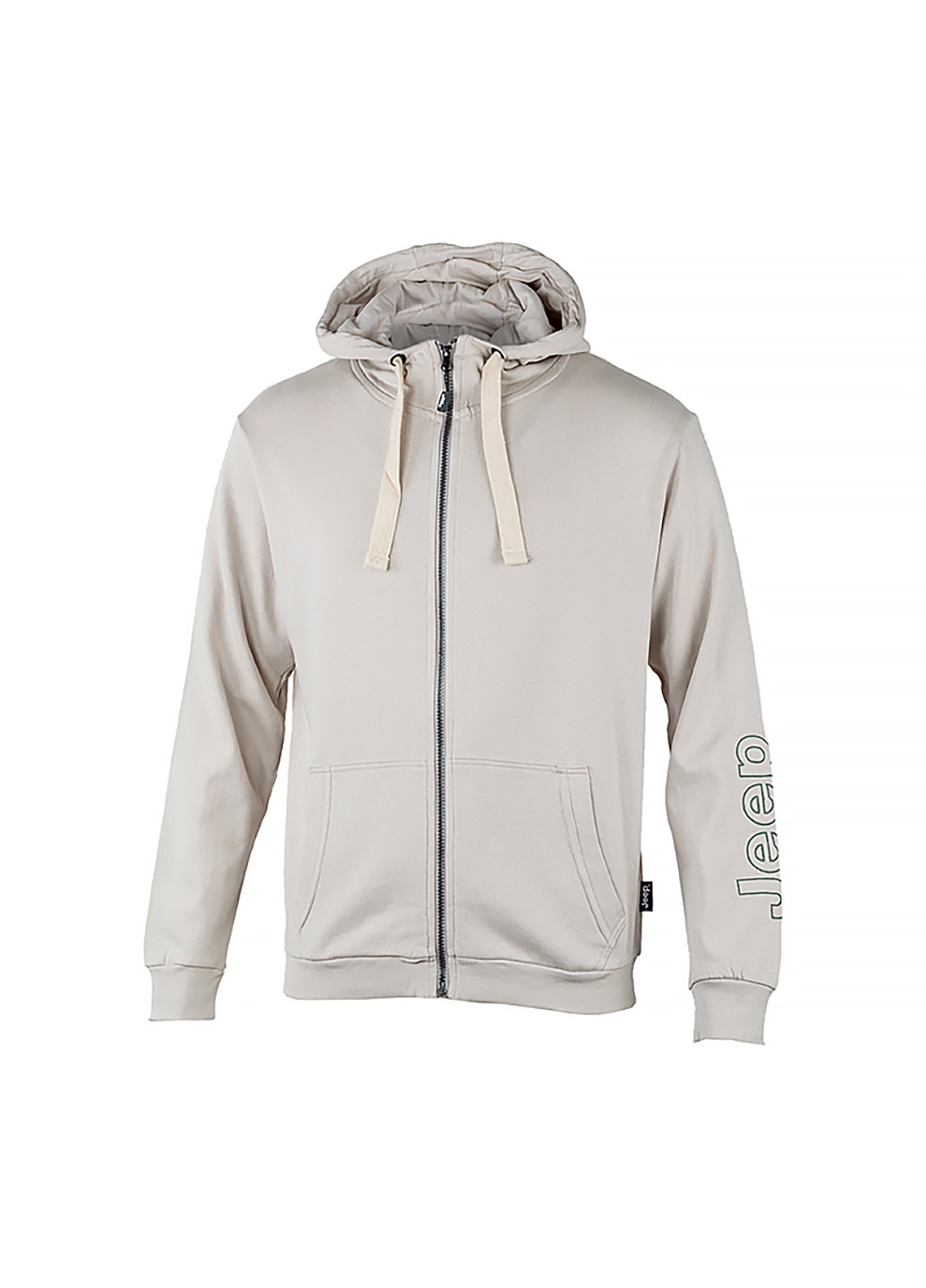 Мужская Толстовка HOODED SWEATSHIRT FULL ZIP Sleeve Embroidery Серый Jeep (260796207)