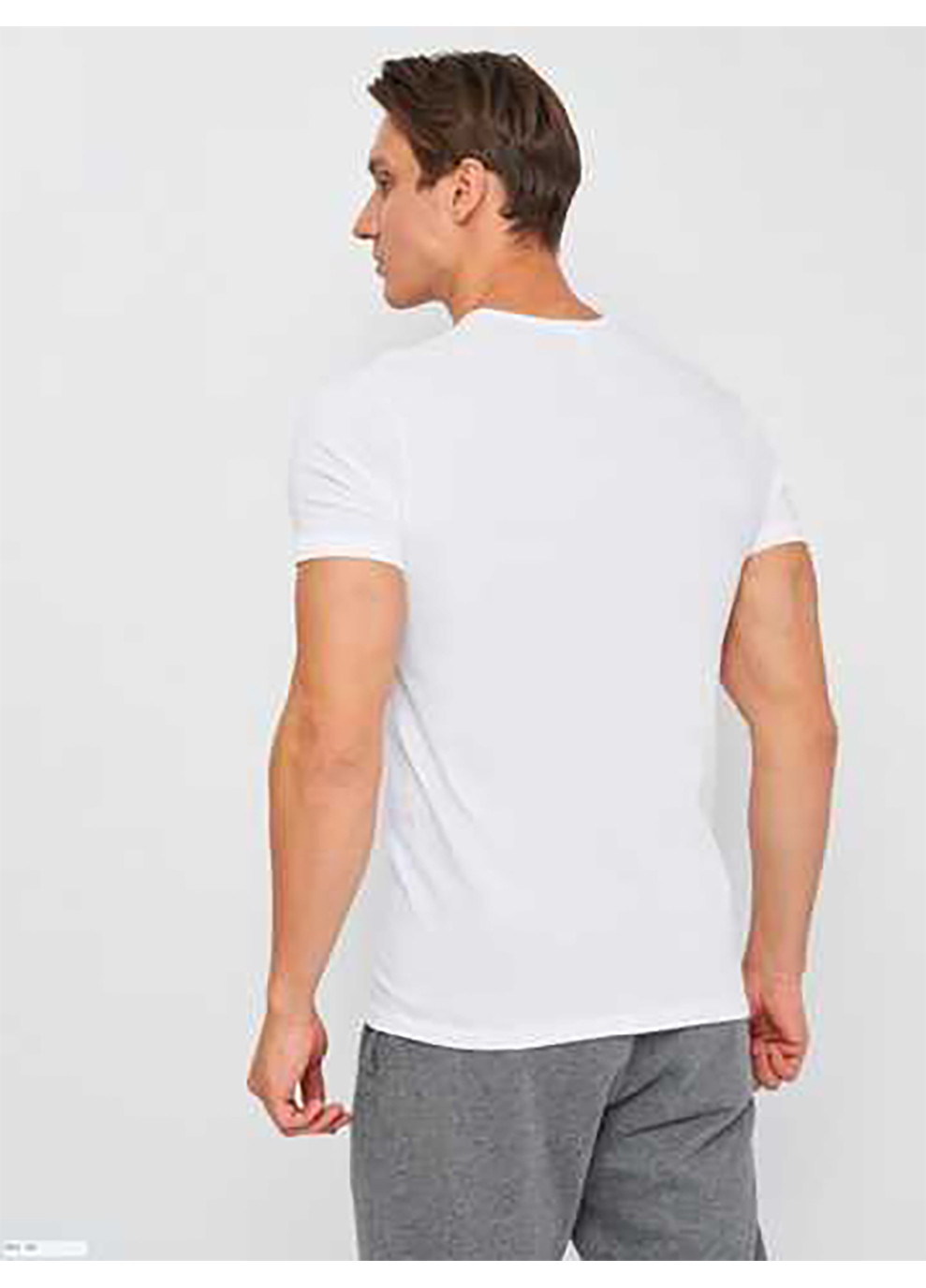 Біла футболка t-shirt mezza manica girocollo stampa logo petto білий m чоловік k1335 bianco-m Kappa
