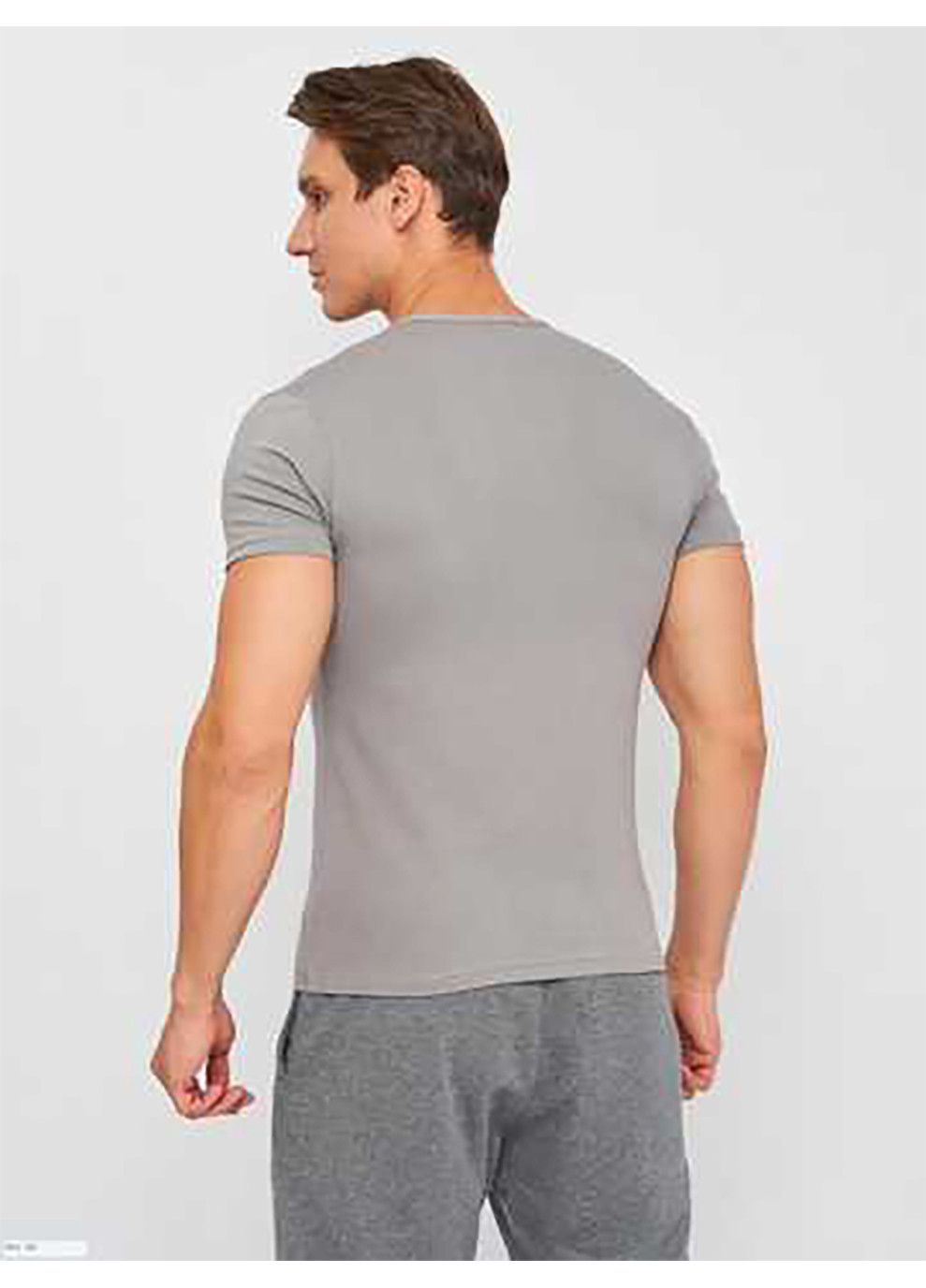 Сіра футболка t-shirt mezza manica girocollo сірий чол m k1305 grigiounito m Kappa