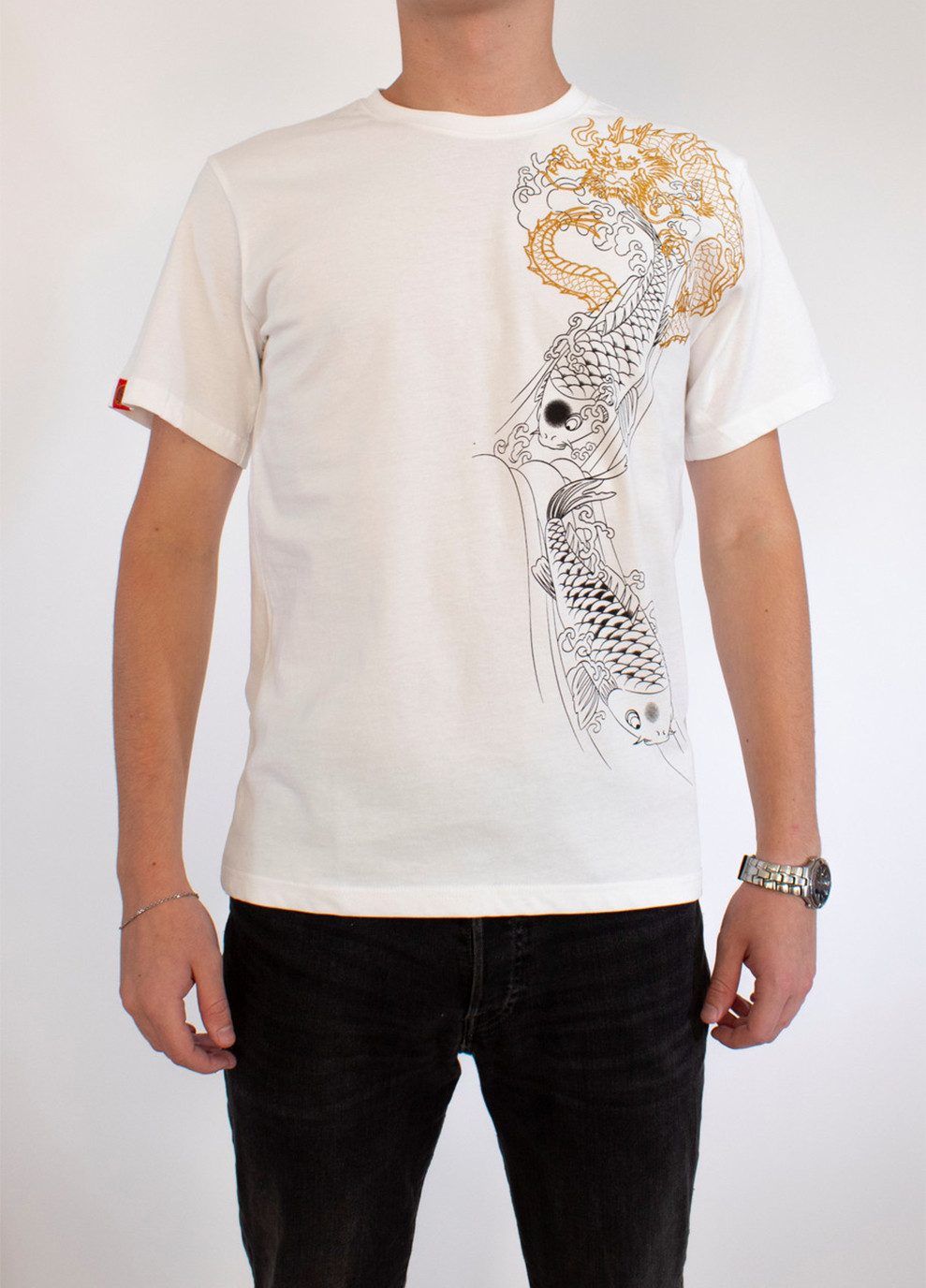 Белая мужская футболка the river white l (28972032) No Brand