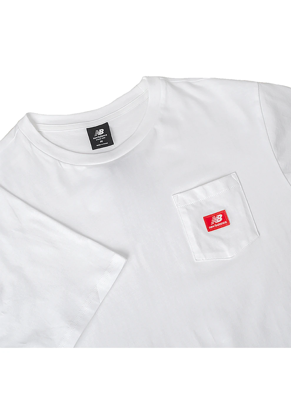 Серая мужская футболка athletics pocket xl (mt01567wt xl) New Balance