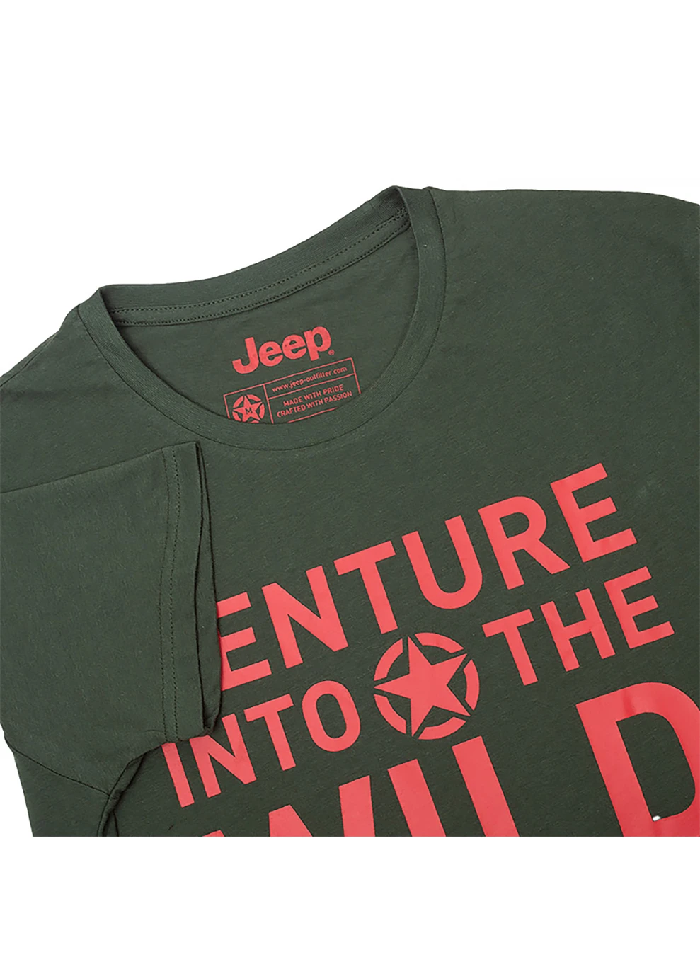Хаки (оливковая) мужская футболка t-shirt venture into the wild хаки l (o102592-e848 l) Jeep