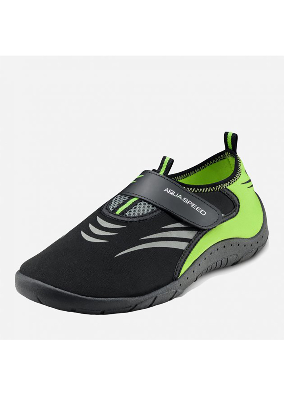 Зеленые аквашузы aqua shoe model 27a 7596 черный, серый, флуоресцентный жёлтый Aqua Speed