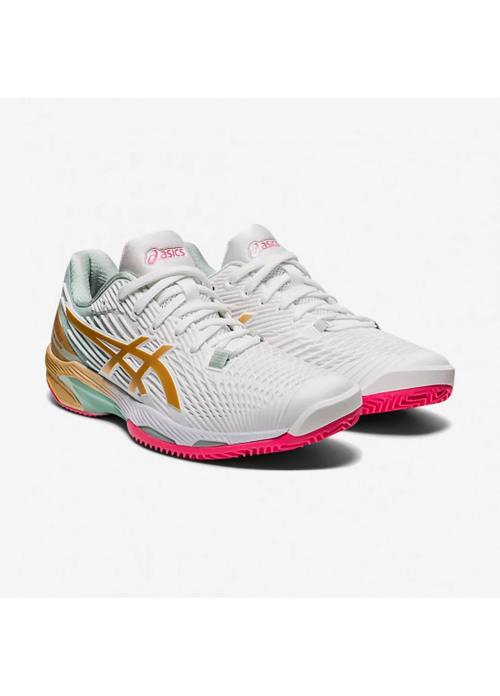 Кроссовки женские Solution Speed FF 2 clay LE white/champagne Asics розовые демисезоны (260794267)