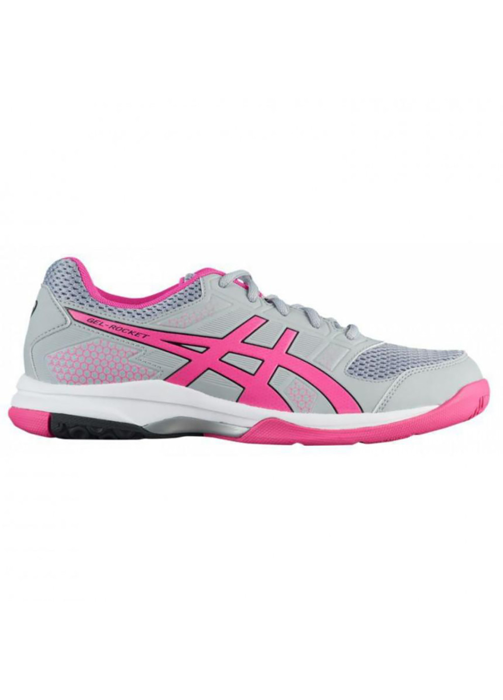 Рожеві осінні жіночі кросівки для сквошу gel-rocket 8 mid grey/pink glo Asics