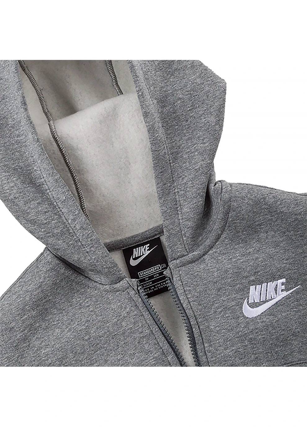 Дитяча Кофта G NSW CLUB FLC FZ HOODIE LBR Сірий Nike (260796469)