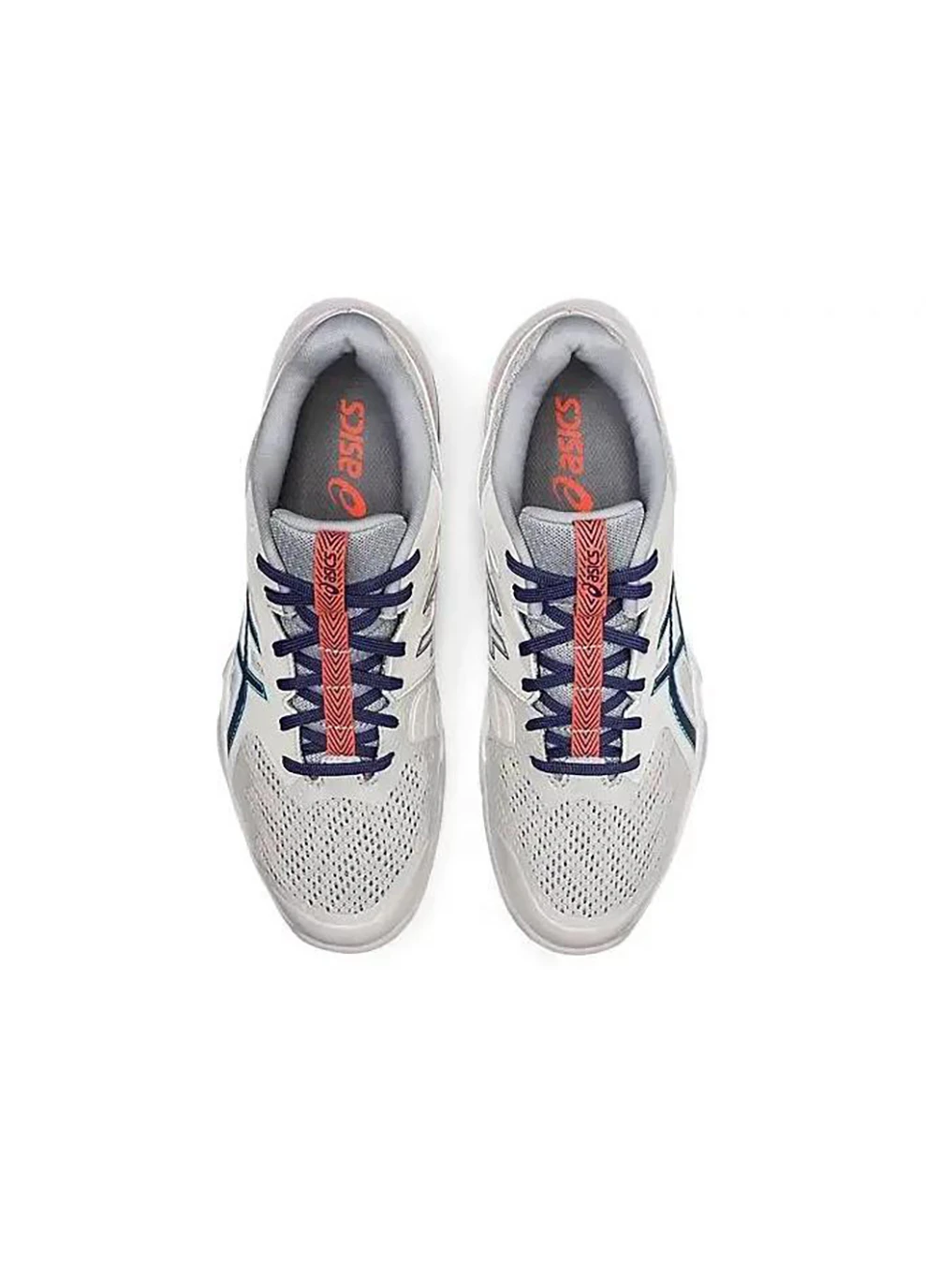 Серые демисезонные кроссовки мужские для сквоша gel-blade 8 glacier grey/sunrise red Asics