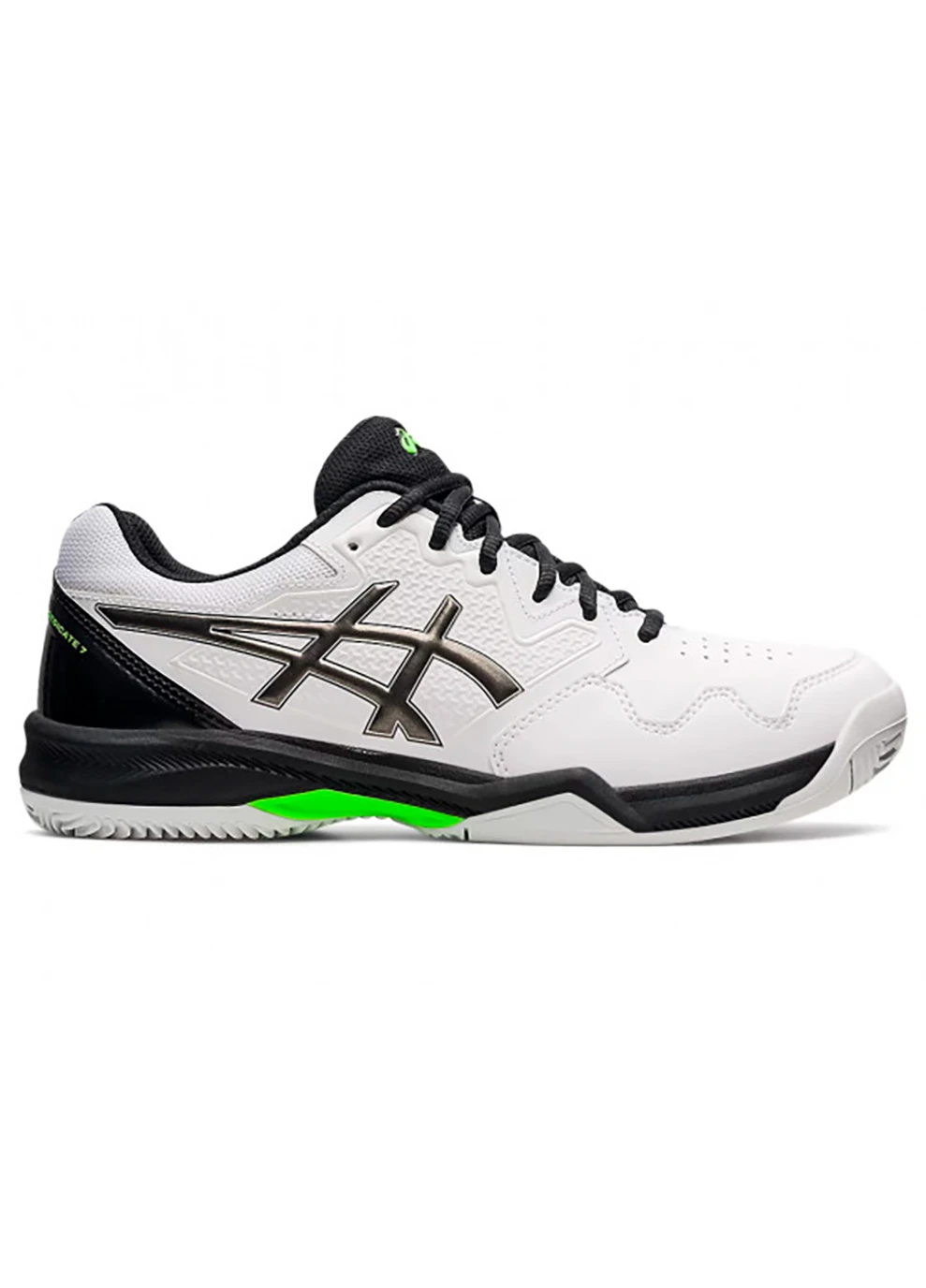 Зеленые демисезонные кроссовки мужские gel-dedicate 7 clay white/black/green Asics