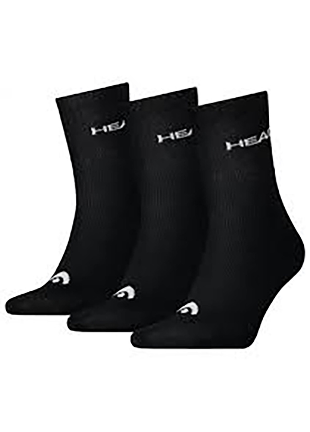 Чёрные носки crew 3p unisex черный Head логотипы (260793989)