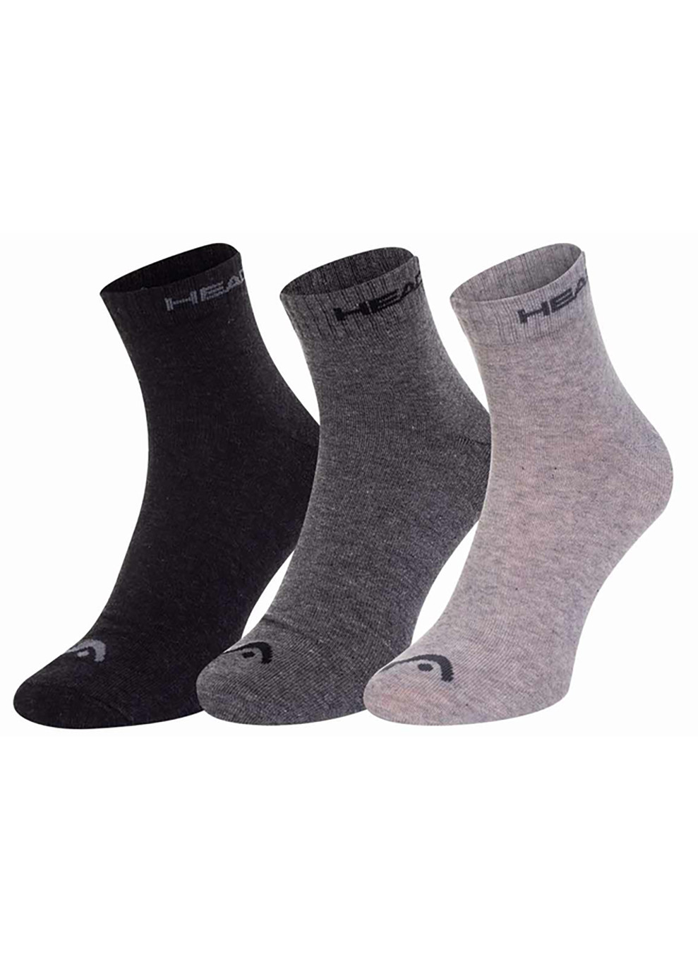Шкарпетки QUARTER 3P UNISEX Чорний; Білий; Сірий Head (260795699)