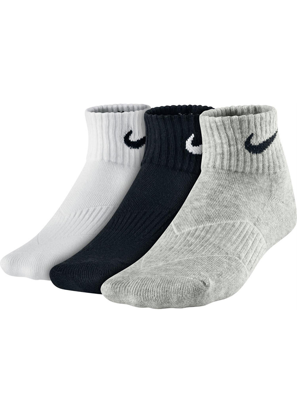 Шкарпетки Cotton Cushion Quarter Junior 3-pack black/gray/white Nike (260795483)