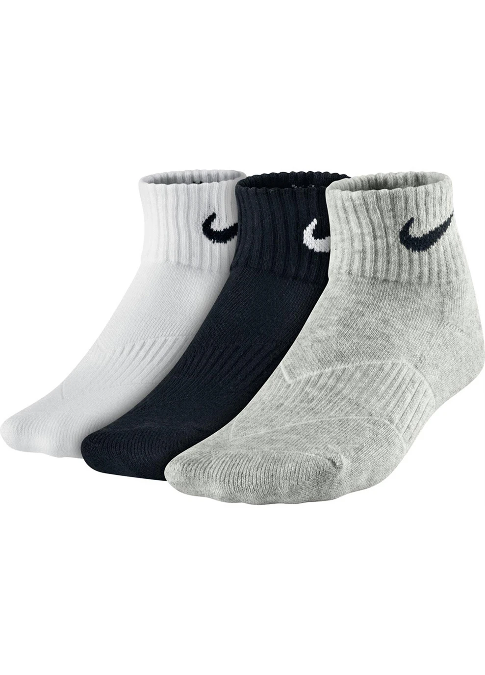 Шкарпетки Cotton Cushion Quarter Junior 3-pack black/gray/white Nike (260795483)