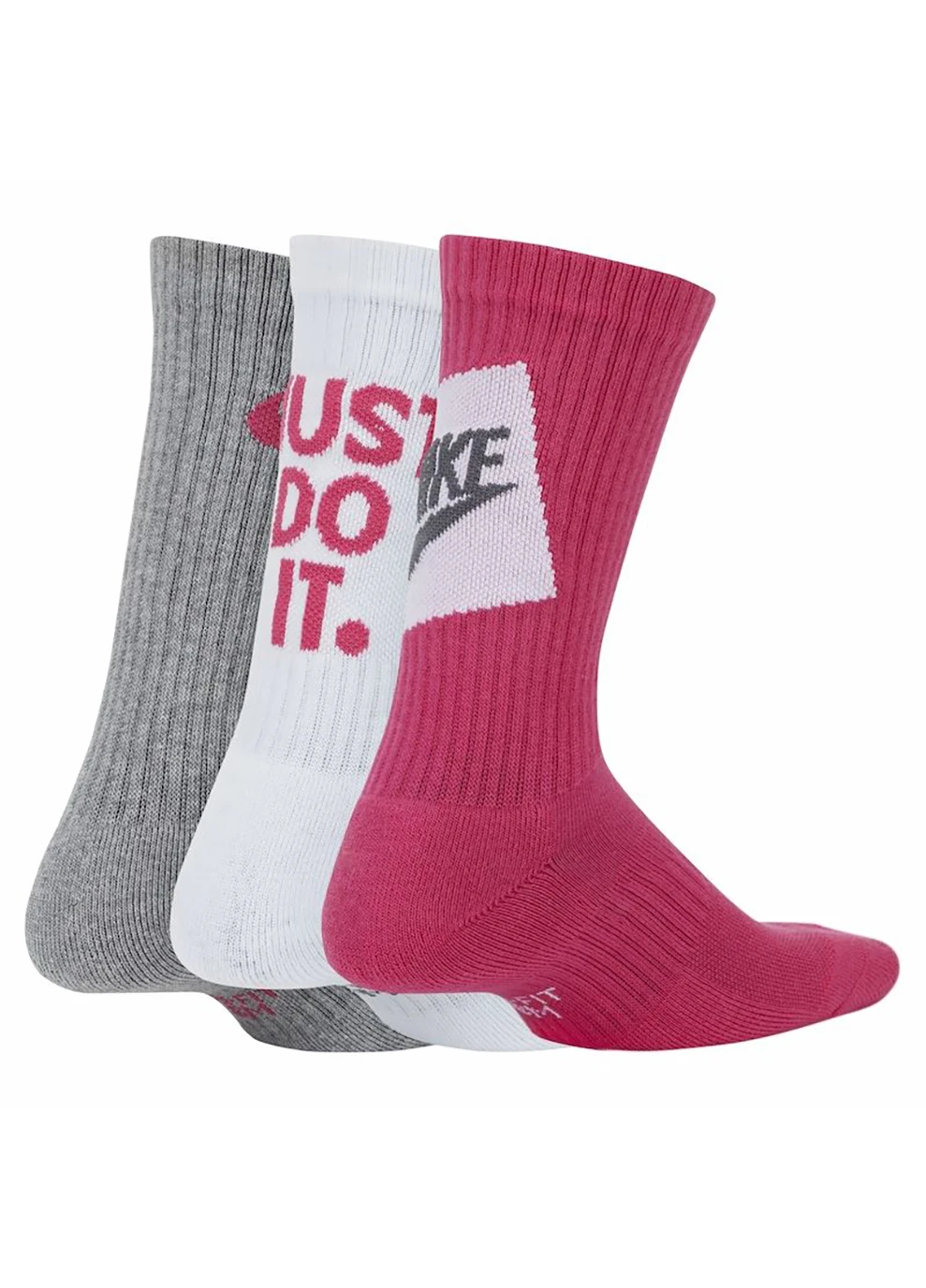 Носки Everyday Cushion Crew 3-pack gray/pink/white Nike (260793175)