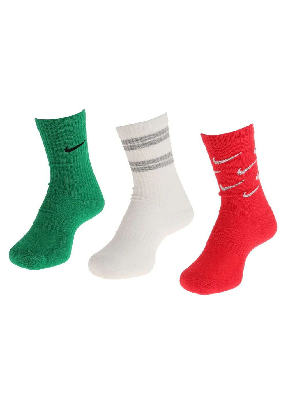 Носки Everyday Kids Cushioned Crew 3-pack red/white/green Nike (260794080)